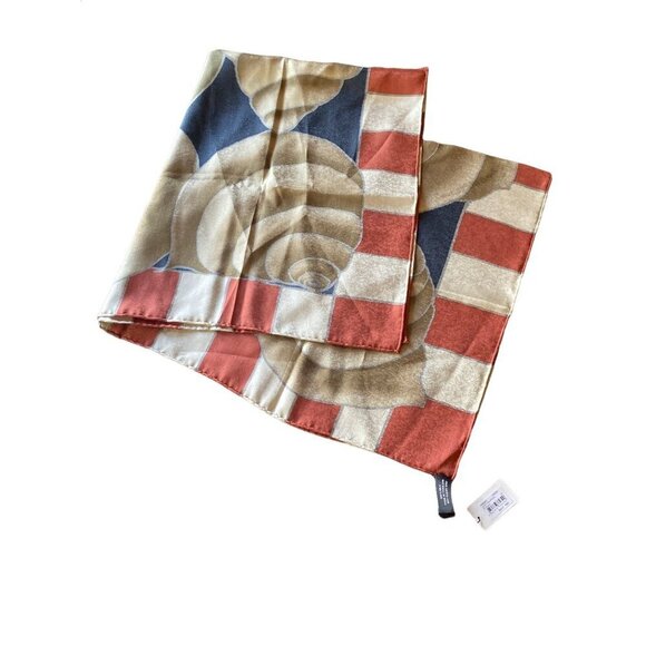 NWT Jim Thompson Silk Scarf Brown Gold Abstract Print - Picture 1 of 6